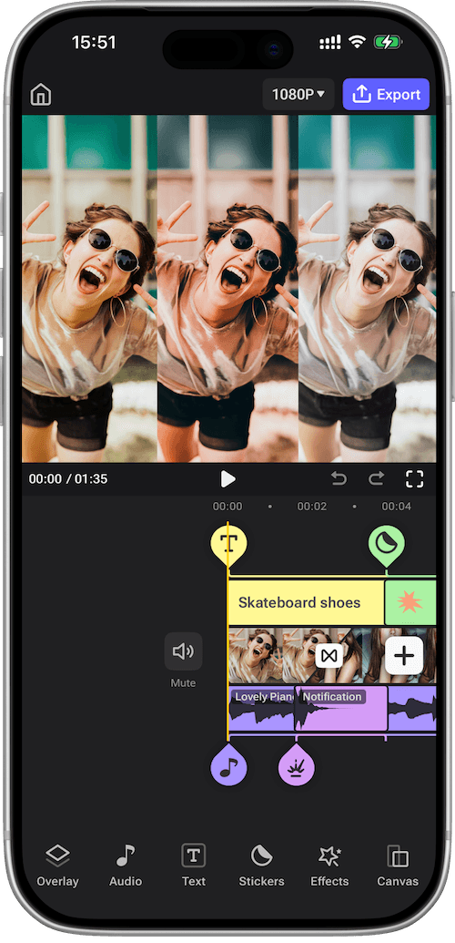 Video Timeline with Transitions